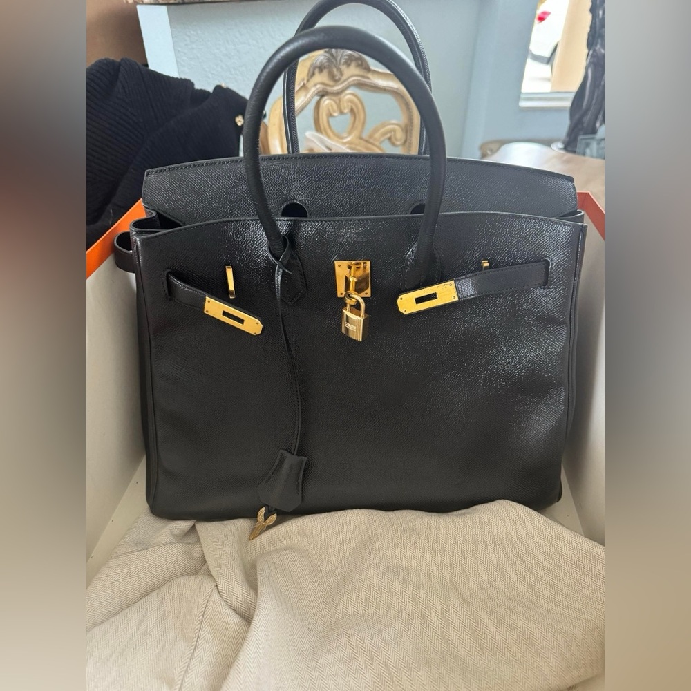 Hermes Birkin 35 Black Veau Epsom with gold hardware